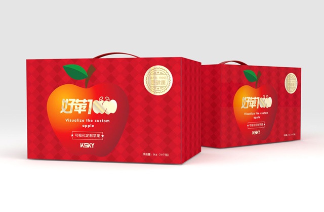 “好蘋(píng)壹佰”蘋(píng)果包裝設計_可視康怡好蘋(píng)100水果包裝設計方案_蘋(píng)果通版包裝設計_網(wǎng)紅水果精品禮盒包裝