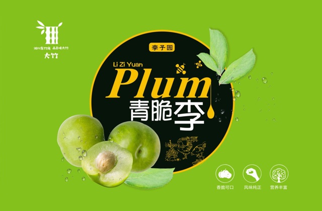 清脆李水果包裝箱設計-大竹區域公用品牌形象設計、視覺(jué)元素提煉、手繪插畫(huà)、字體設計、產(chǎn)品包裝設計、宣傳冊設計